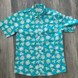 Tipsy Elves Teal Dinosaur Pattern Shirt